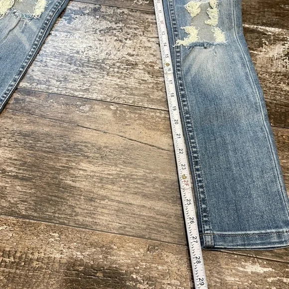 Stampd Jeans Womens Size 28 Pacific Blue‎ Busted Knee Distressed $300 Retail NEW - Picture 15 of 15